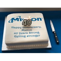 An anniversary cake to celebrate 40 years at Micron