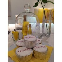 Logo cupcakes for Decleor 40th celebrations.