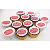Post office logo cupcakes
