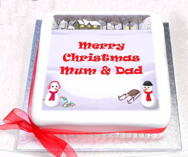 Personalised Sponge Christmas Cake