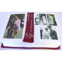 Photo album cake with edible pictures