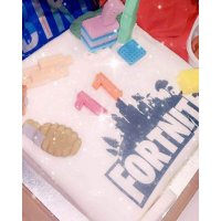 Decorated for a fortnite themed birthday party