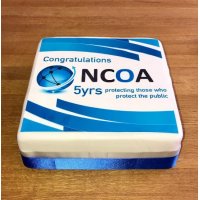 NCOA celebrating 5 years with a logo cake