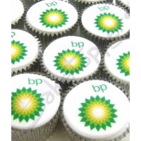 BP corporate logo cupcakes