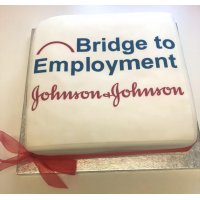 A logo cake for Johnson & Johnson