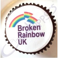 Broken Rainbow Logo Cupcake 