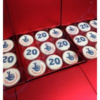 Gift Boxes of Logo Cupcakes to celebrate Camelot's 20th Birthday