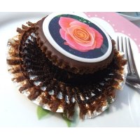 Queen Bee Becca's chocolate photo cupcake