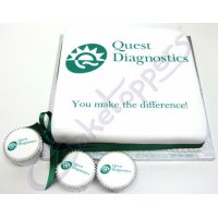 Logo Cake and Corporate Cupcakes for Quest Diagnostics