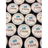 The Working Manager (TWM) exhibition logo cupcakes