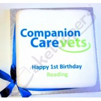 Companion Care Vets' Reading branch 1st birthday logo cake