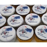 Corporate cupcake logo cakes for Global Greetings