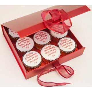 Christmas Message Cupcakes Gift Box