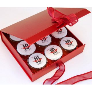 Gift Boxed Logo Cupcakes in various colours