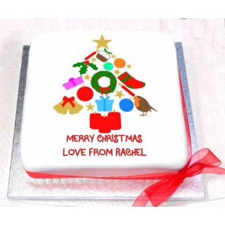Personalised Christmas Tree Cake