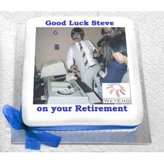Retirement photo logo cake